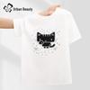 Женская охлаждающая футболка с коротким рукавом и принтом черного кота