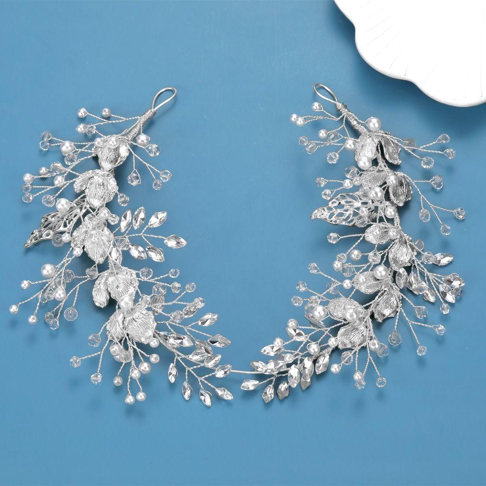 Жемчужные свадебные головные уборы Цветочные украшения Свадебный головной убор Аксессуары для волос Головной убор Женщины Свадебный