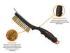 PROFESSIONAL wire rust brush, brass wire / 4 rows, with scraper, with plastic handle, Teger