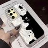 Artistic Embracing Black Cat Phone Case for Samsung Galaxy A55 A56 A16 A26 A36 A54 A14 A24 A34 S25 S24 Shell Silicone Back Cover
