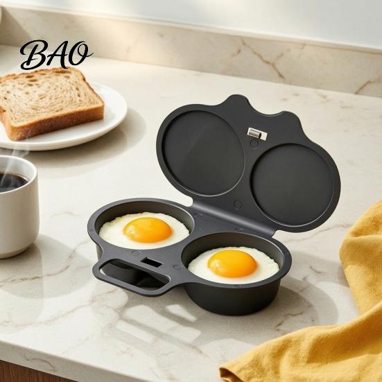 Microwave Egg Cooker Dual Cavity Poacher with Lid And Handle, Food Grade Plastic Easy Breakfast Tool Steamer, Oil-free Cooking Non-deformable Reusable