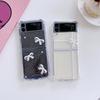 For Samsung Z Flip 3 Case Transparent Fantasy Stereo Bow Folding Case For Samsung Z Flip 4 Zflip3 5g Hard Shockproof Back Cover