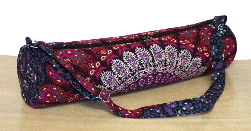 Cotton Fabric Yoga Mat Bag, Handmade Sport Gym Bag, Carrier Bag, Pilates Bag, Fitness Bag, Excercise Bag