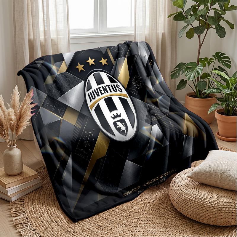Juventus FC Theme blanket Soft Flannel Blanket Plush Throw Blanket Cozy Sofa Bed Blanket for Home Decor