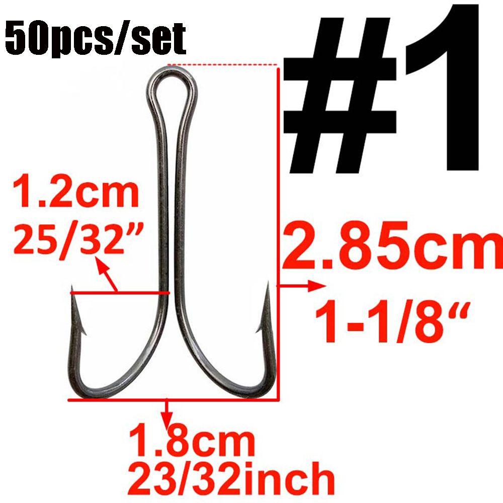 Perforated Size 1 2 4 6 8 Durable Head Jig Bass Fishook Fly Tying  Fish Bait Double Fishing Hook