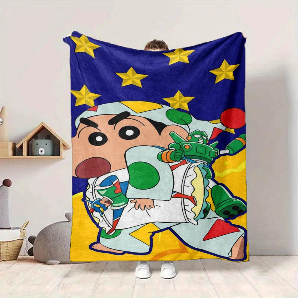 1PC Crayon Shin chan Blanket Lightweight Flannel Throw Blanket for Sofa, Bed, Travel, Camping, Livingroom, Office, Couch