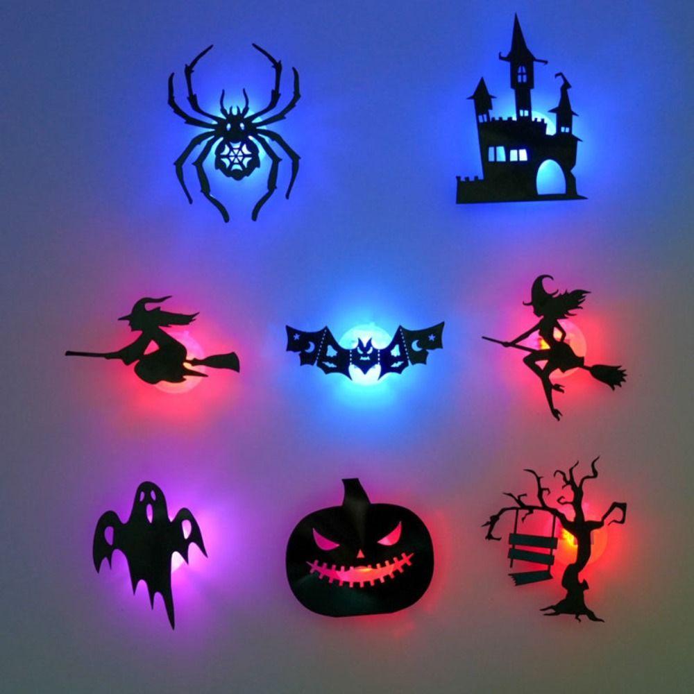 3D Effect Night Light Stickers Hollow Cutout 3D Wall Decals New Halloween Wall Stickers Home Decor