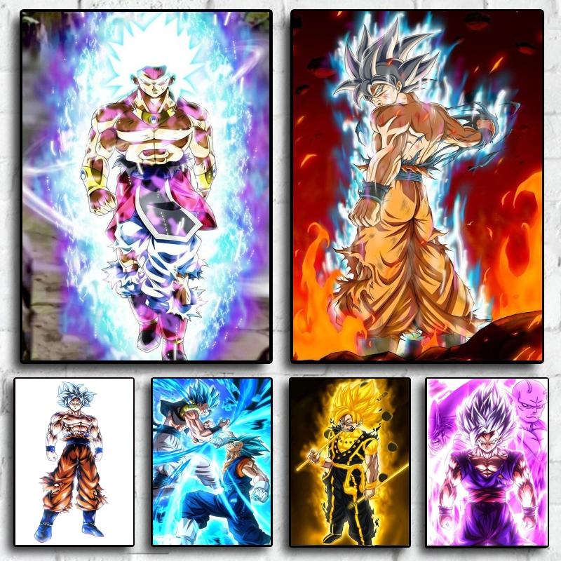 Холст Искусство Стена Картина Семь Драконий Жемчуг Истребитель Украшение Висячие Дети