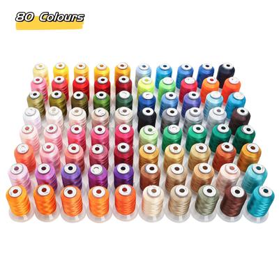 Набор из 80 цветов Brother Premium Polyester для вышивки 500M (550Y) Каждая шпуля Brother Babylock Janome Singer Домашняя Машина
