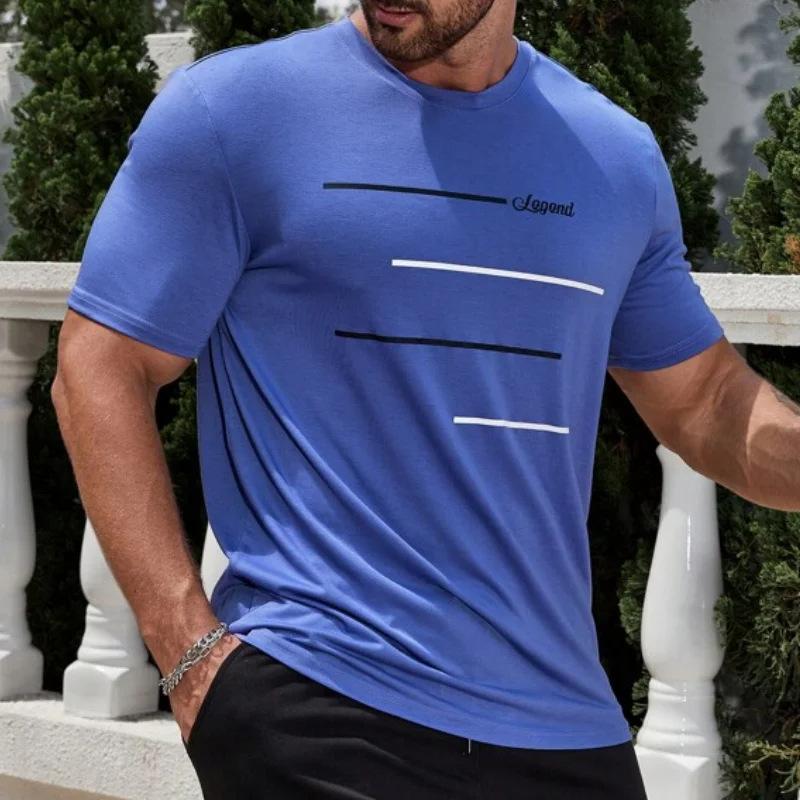 Летняя мужская футболка с 3D-принтом, спортивная, минималистичный дизайн с коротким рукавом