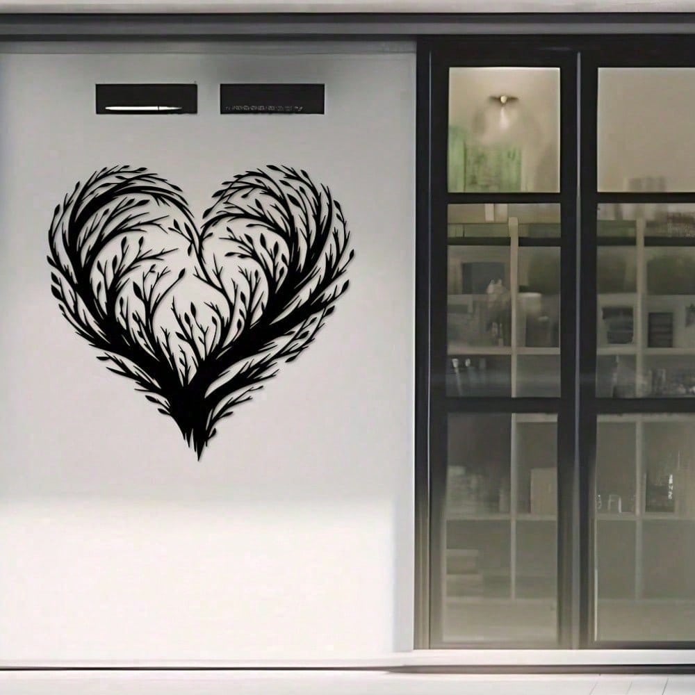 Железное Настенное Искусство Сердце Листья Для Помещений и Улицы Прочный Металл Подарок на День Святого Валентина