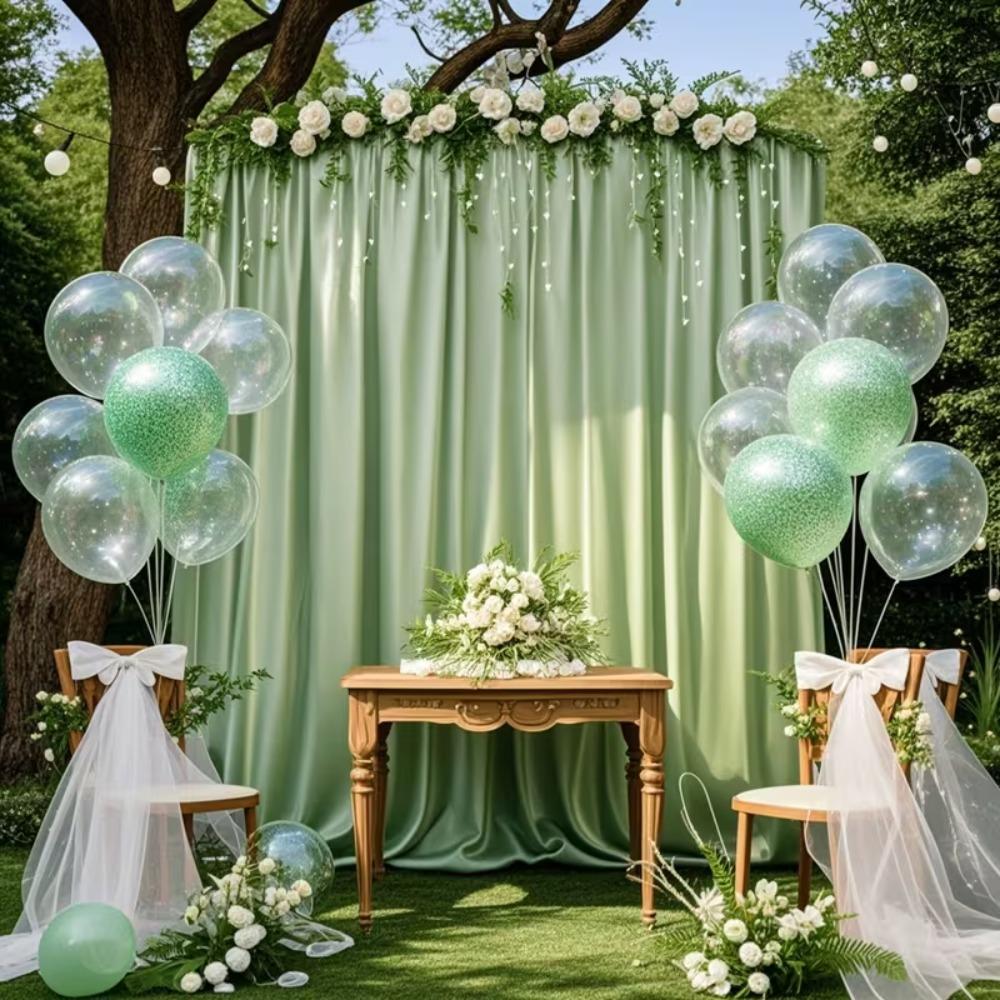 Satin Backdrop Curtains, Smooth Glossy Satin Curtains Drapes with Rod-pocket for Weddings, Party and Ceremony Stage Decorations