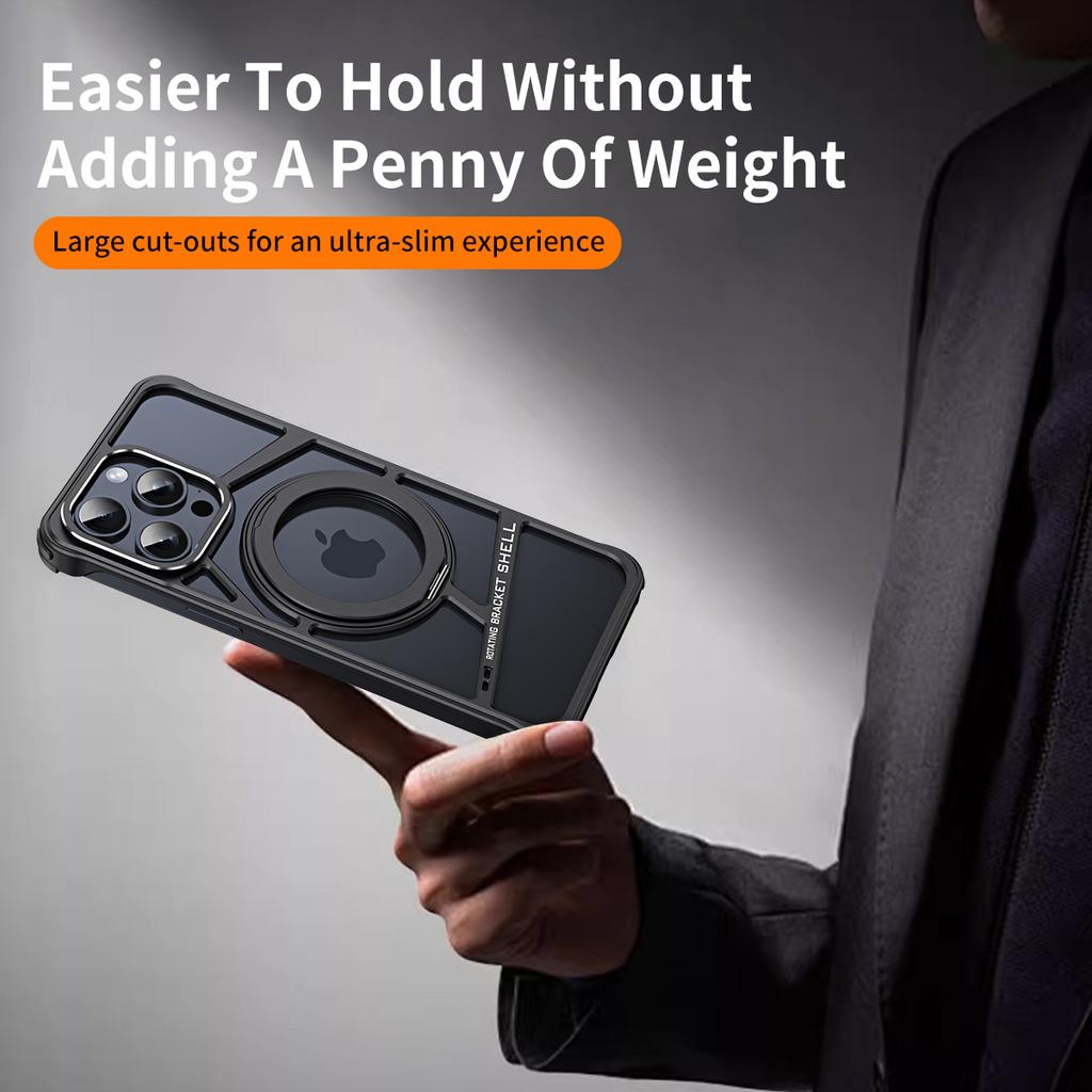 Металлический магнитный чехол-подставка для телефона iPhone 14 15 16 Pro Max, полый алюминиевый чехол для рассеивания тепла для iPhone 14 15 Promax