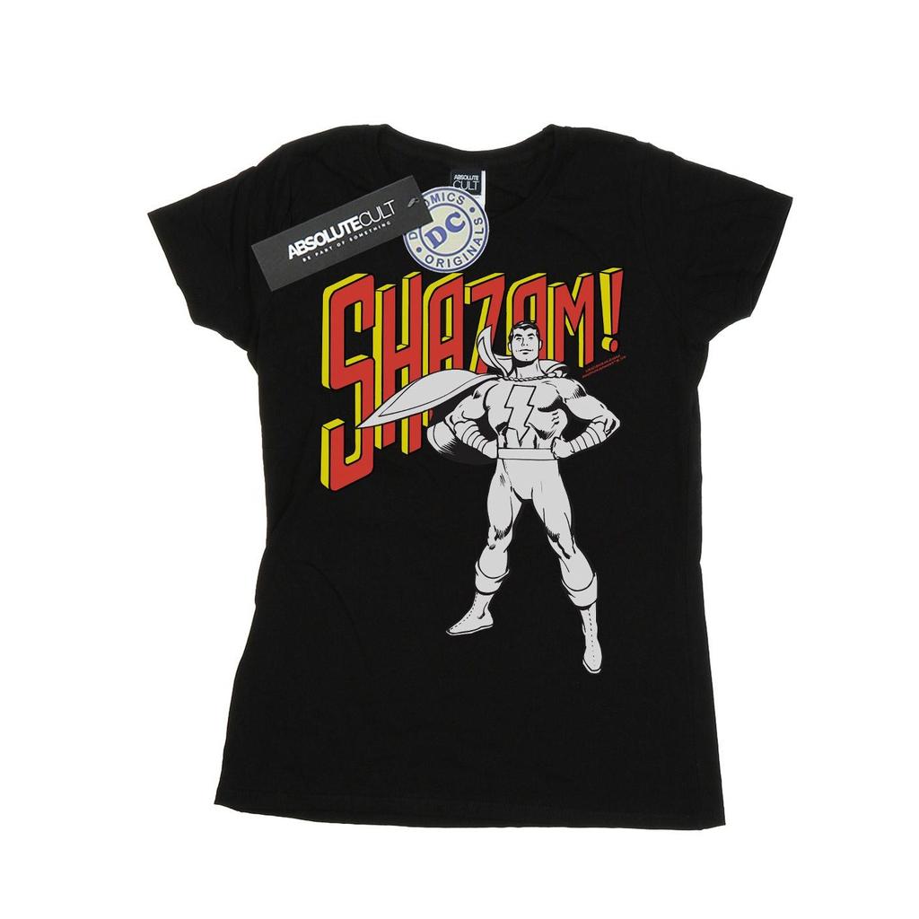 DC Comics Womens/Ladies Shazam Mono Action Pose Cotton T-Shirt