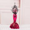 Mini Manikin Jewelry Stand Lady Mannequin Jewelry Organizer with 8 Hooks 2 Tier Necklace Bracelet Earring Ring Holder Display Stand