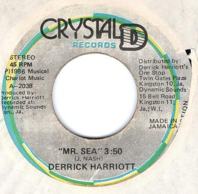 Пластинка 7 дюймов DERRICK HARRIOTT THE CHARIOT RIDER Мистер. Море 2038 Кристалл D 1986 Ямайка Регги Ска Даб Б/у