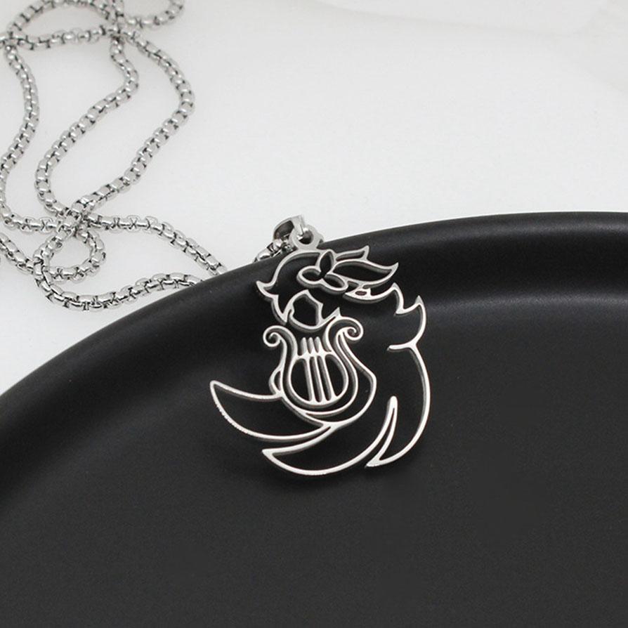 2023 ожерелье с котом Scaramouche для женщин и мужчин, титановая сталь Genshin Impact, кулон, цепочка на свитер, аниме, Cos, ювелирные изделия, подарок для пары