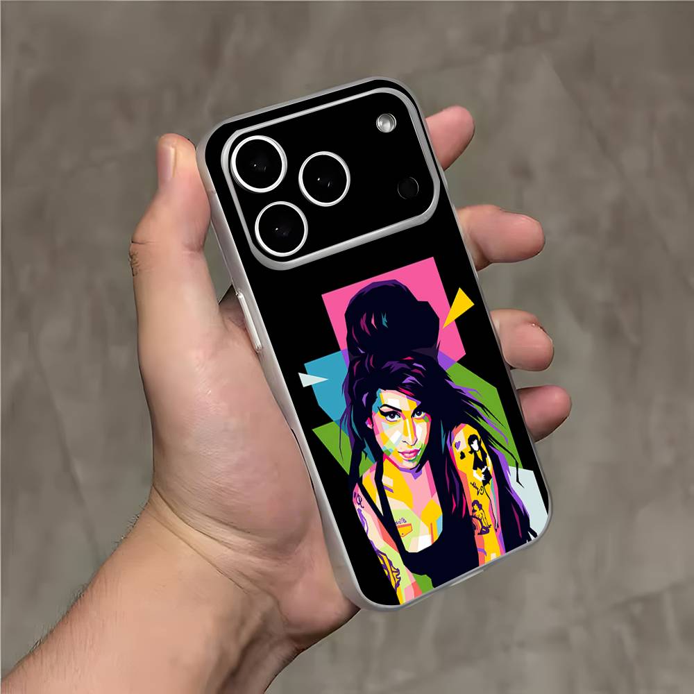 A-Эми Уайнхаус Певица Прозрачный Белый Чехол Для Телефона Для iPhone 17,16,15,14,13,12,11,Pro,Max,Plus Магнитная Беспроводная Зарядка