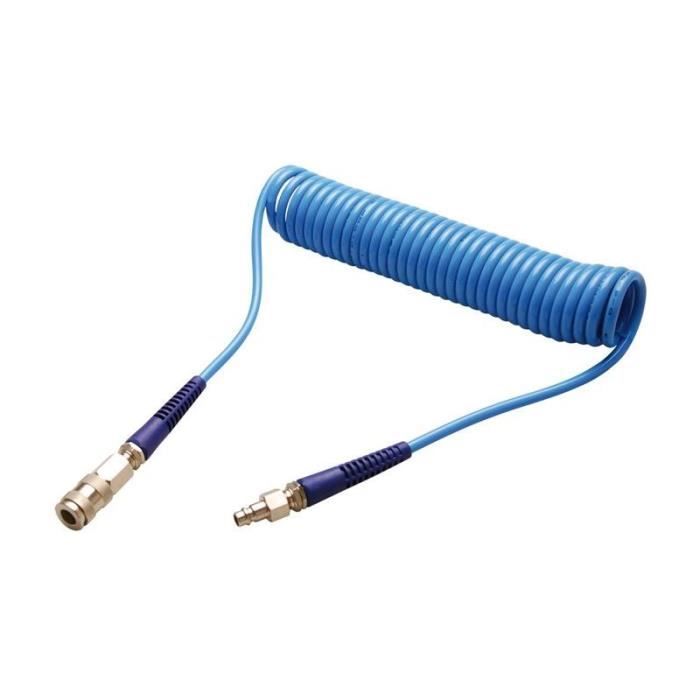 Tuyau spiralé à air comprimé - bgs technic - 6 m - polyuréthane - 10 bar - 8 mm
