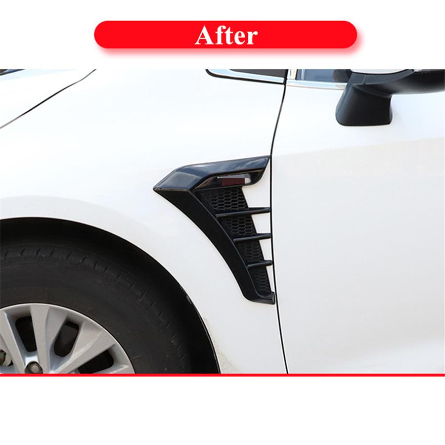 Universal 3D Glossy Black Car Side Wing Air Flow Fender Grill Intake Vent Trim S