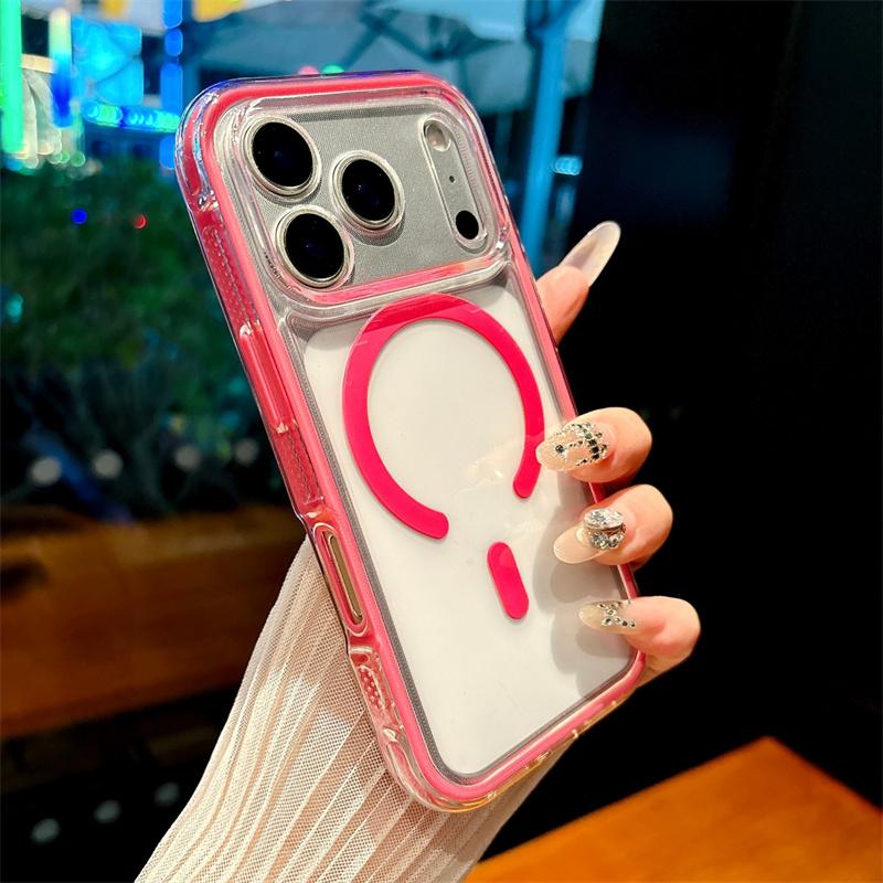 2 in 1 Clear Shockproof Soft Bumper Phone Case for iPhone 17 Pro Max 16 15 14 13 12 11 Plus case Magnetic clear Precise Cutout