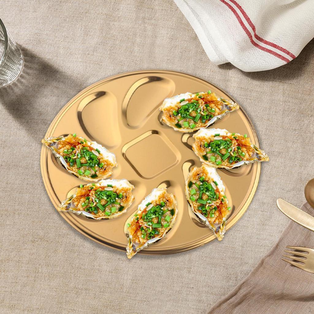 23cm Oyster Grill Pan Tray with 8 Shell Slots for Restaurant Multifunctional