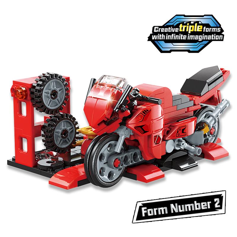 Creative Train Building Blocks Motorcycle Road Roller Bricks Kid Transform Train Toys Children Gift