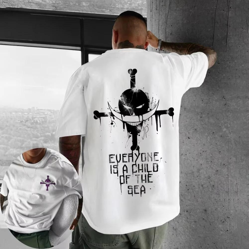 2026 New One Piece Men's T-shirt Anime Edward Newgate Summer Men's and Women's Short-sleeved Punk Trendy T-Shirts