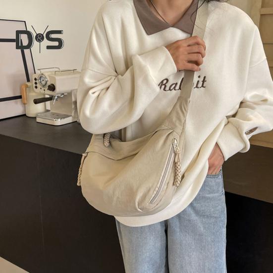 Женская сумка через плечо с регулируемым ремнем, большая вместительная сумка для пельменей, застежка-молния, многокарманный дизайн, сумка-слинг для повседневного использования