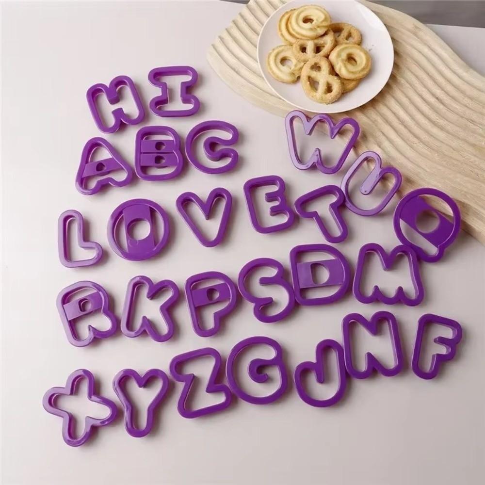 Plastic Material Alphabet Biscuit Cutters 26 Letters Set DIY Fondant Molds Home Kitchen Baking