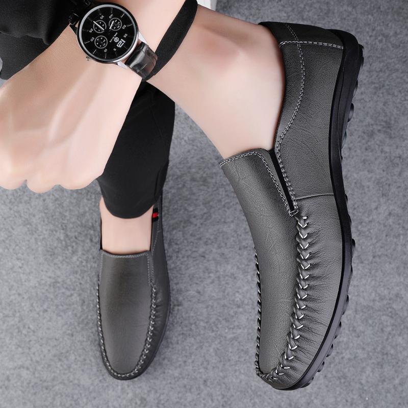 Casual Leather Mens Footwear Slip On Office Man Formal Shoes Wedding Party Men Dress Shoes Breath Driving Lazy Loafers Moccasins