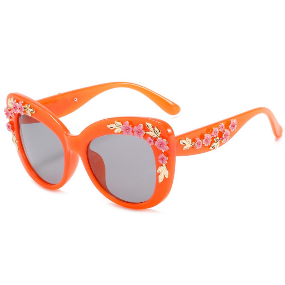 Современные винтажные солнцезащитные очки «кошачий глаз» в стиле барокко, женские роскошные дизайнерские солнцезащитные очки, модные розовые оттенки, женские цветочные украшения