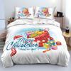3D Рождеством белый комплект постельного белья Рождественский комплект пододеяльников/пододеяльников полиэстеровое одеяло King Queen полный двойной красный бант бежевый