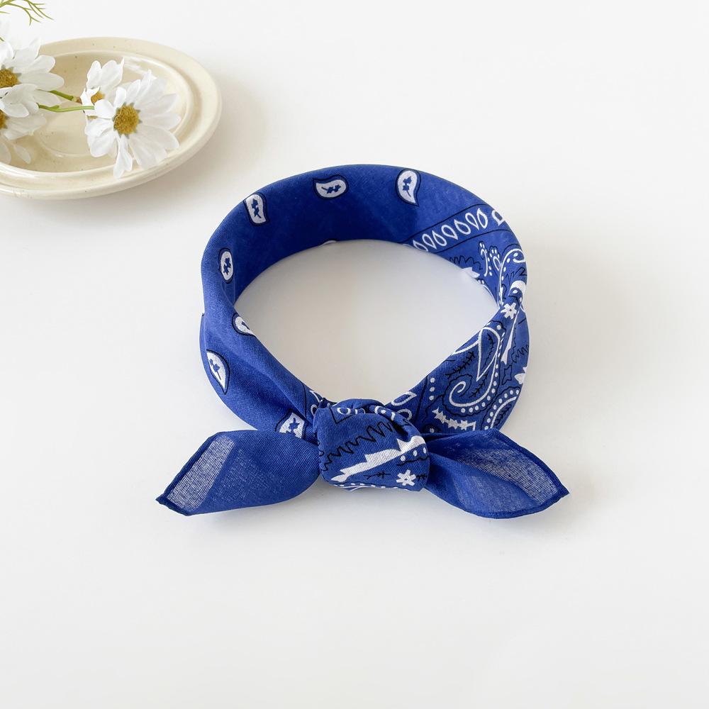 Hip-hop scarf 11cm cotton and linen small square scarf small silk scarf women's new European and American cashew nut printing versatile headscarf