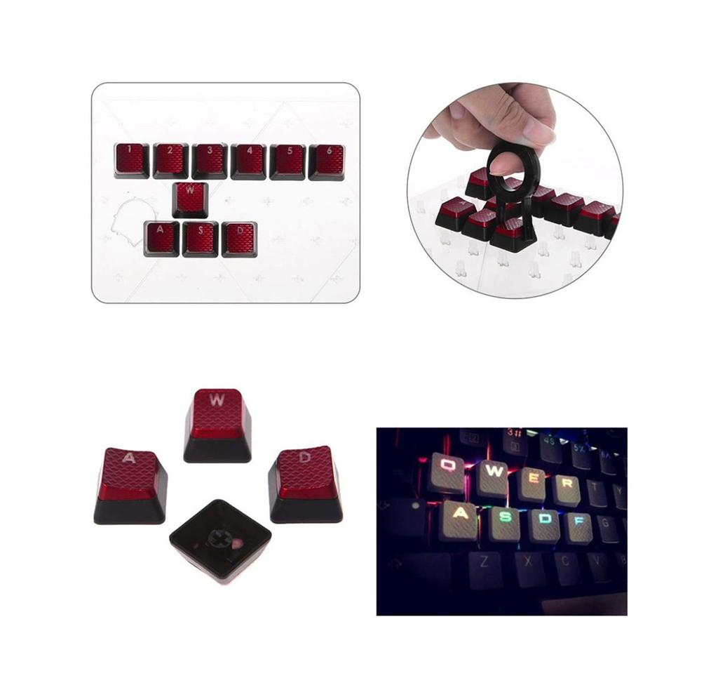 SHEAWA Corsair K65, K70, K95 Keycap Replacement Mechanical Keyboard Accessories (Red)