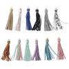 Разноцветные кожаные кисточки-шармы брелок полоски с золотыми колпачками кисточка для изготовления ювелирных изделий