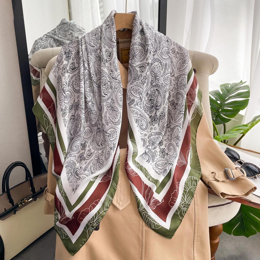 High-quality Luxurious Silk Scarves Headband Scarfs Neck Scarf For Women Chain Silk Scarf Women's Decorative Shawl