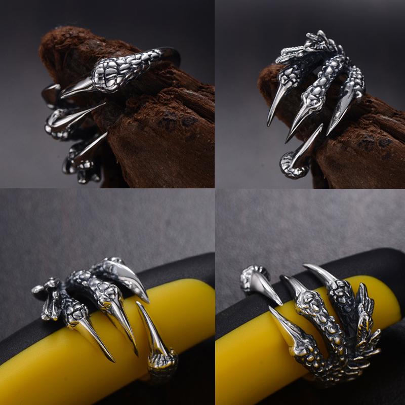 1 Piece Dragon Claws Finger Ring Fashion Stainless Steel Rings KTY