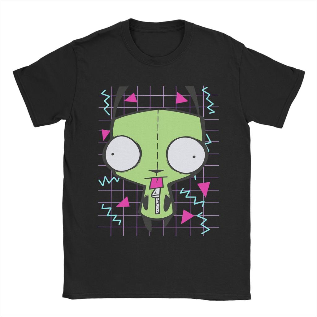 Мужская футболка Invader Zim Одежда из чистого хлопка Юмористическая футболка с коротким рукавом и круглым вырезом Печатные футболки