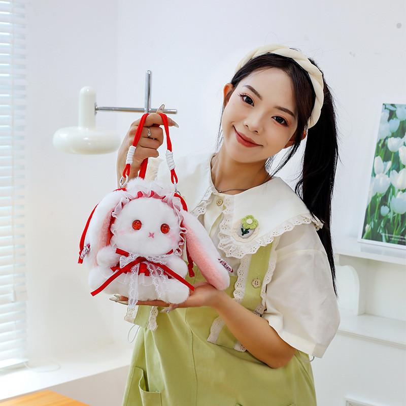 Lolita Plush Rabbit Bunny Crossbody Bag Animal Print Children Outfits Toddler