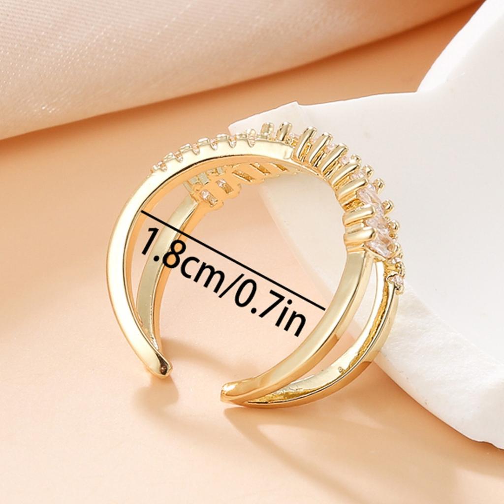 Кольцо-крест, регулируемое кольцо с цирконами и бриллиантами, модное универсальное кольцо для указательного пальца.
