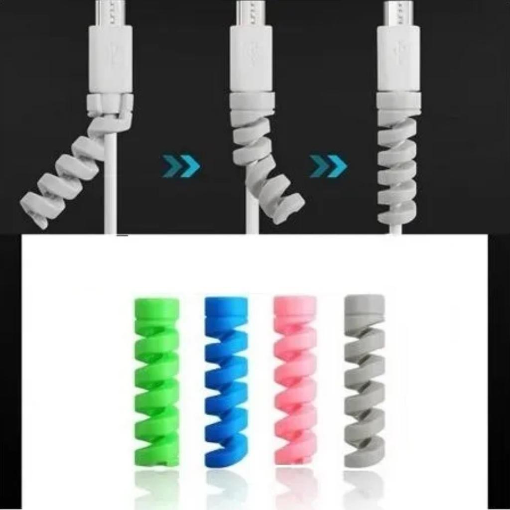 Спиральный чехол для кабеля передачи данных, силиконовый защитный чехол, подходящий для мобильного телефона, обычно используемый кабель для зарядки, устойчивый к поломкам