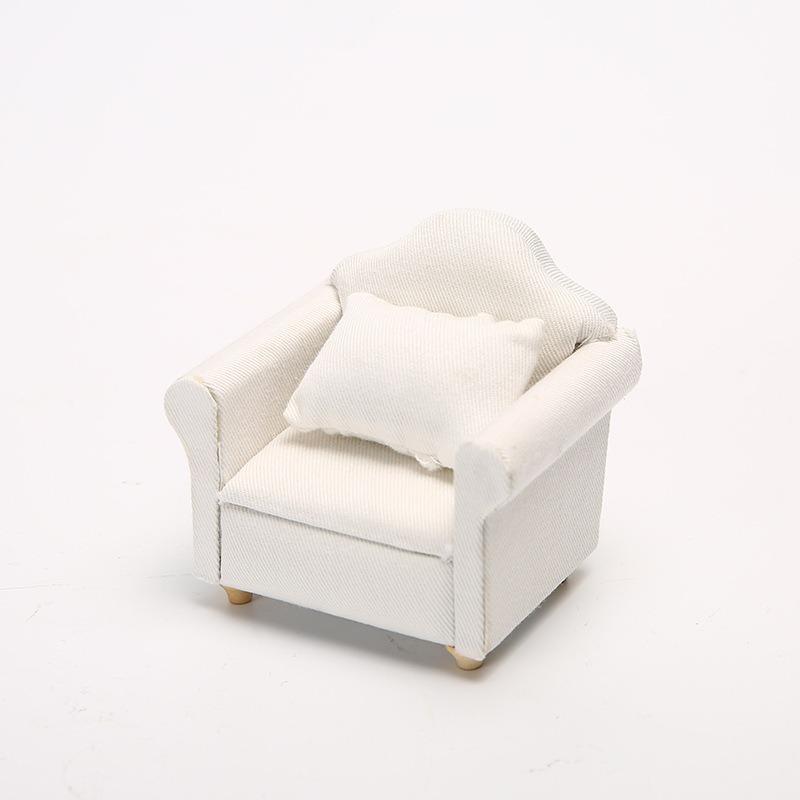 Мини-диваны Кукольный домик Диван Миниатюрная мебель Белый Декор Реквизит для фотографий Модель дивана для мини-дивана Мебель Мини-мебель Мини-диван Деревянный набор