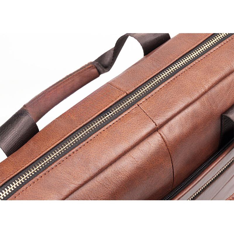 Мужской компьютерный портфель 16 дюймов, большая вместимость, первый слой коровьей кожи, мужская сумка через плечо высокого класса в стиле ретро из кожи