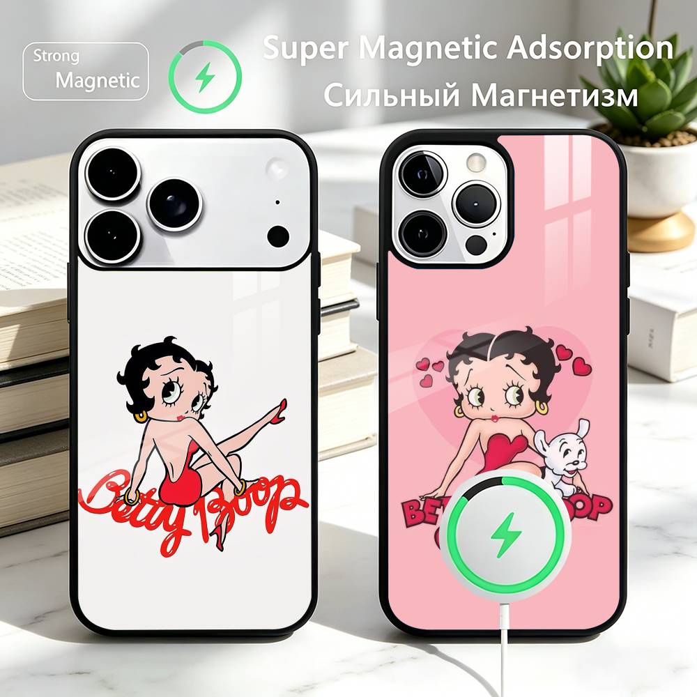 ClassicCharacter B-Bettys Boops Gift PhoneCase For iPhone17,16,15,14,13,12,11Plus,Pro Compatible with magnetic wireless charging
