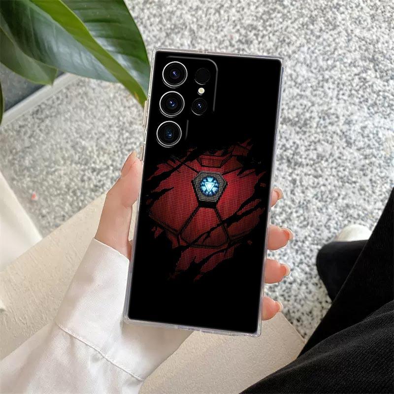 Marvel Ironman Cool Transparent Case For Samsung Galaxy S26 S25 Ultra S24 S22 S26 Plus S20 S23 S21 S25 FE 5G Clear Silicon Cover