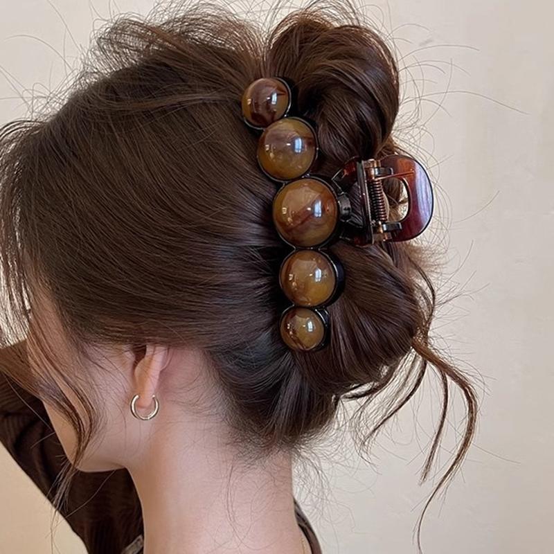 Ретро градиент бисерный коготь для волос 11 см женская геометрическая пластиковая шпилька для волос акула заколка мода все заколка для волос аксессуары для волос