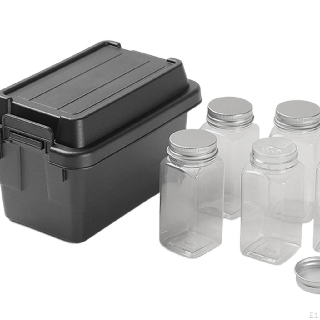 6 Pieces Spice Container Set Pouch Bottles Organizer Dispenser Seasoning Bottle PP