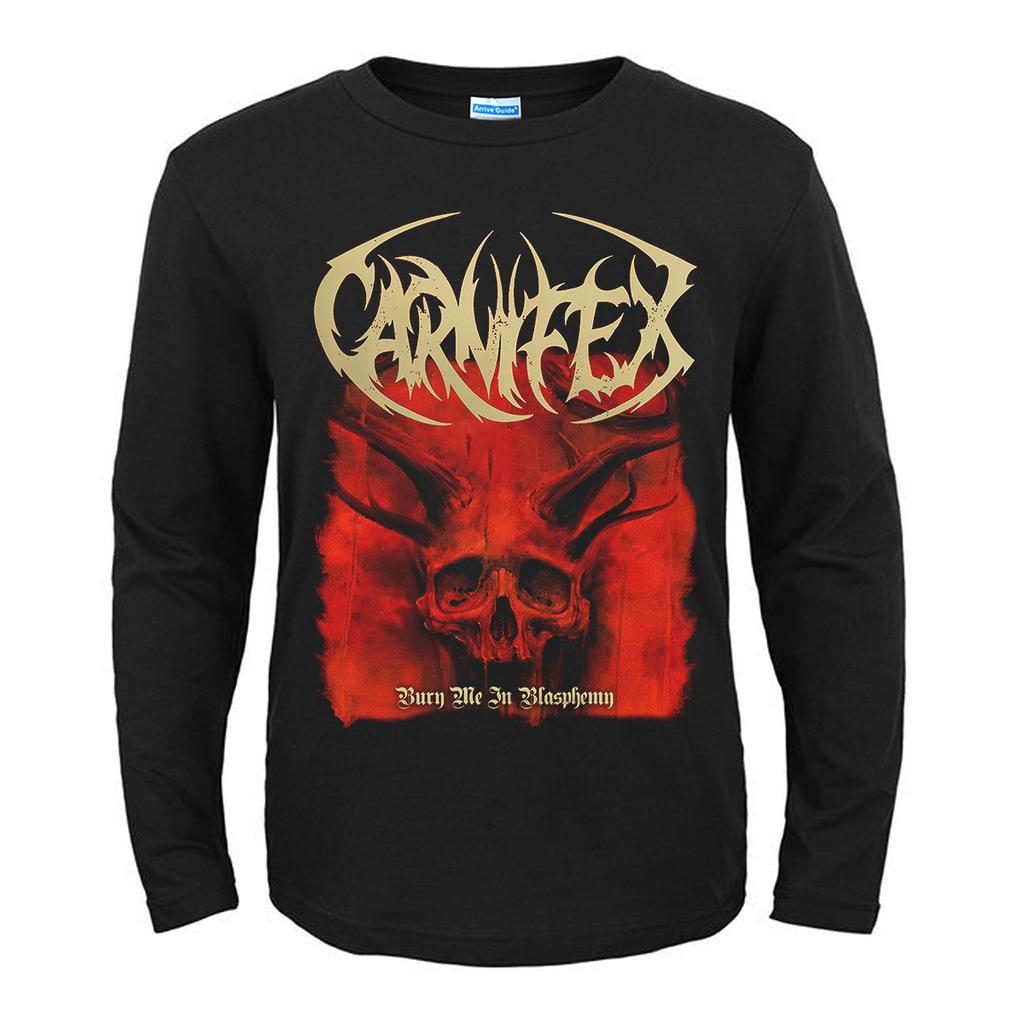 Футболка Heavy Unisextal Band Carnifex Унисекс с длинным рукавом Хлопковая футболка Футболка с рисунком Harajuku Punk Slow Death Streetwear Футболки Футболка унисекс
