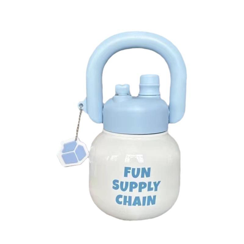 Кружка-термос из нержавеющей стали 316 с большим животом, высокая эстетическая ценность, двойная питьевая емкость, уличная портативная чашка для воды с соломинкой